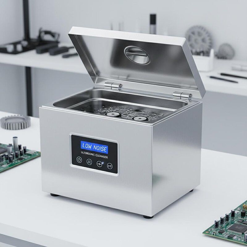เครื่องทำความสะอาดอัลตราโซนิกแบบตั้งโต๊ะเสียงรบกวนต่ำพร้อมถังสแตนเลส ออกแบบมาเพื่อการทำความสะอาดในอุตสาหกรรมต่างๆ